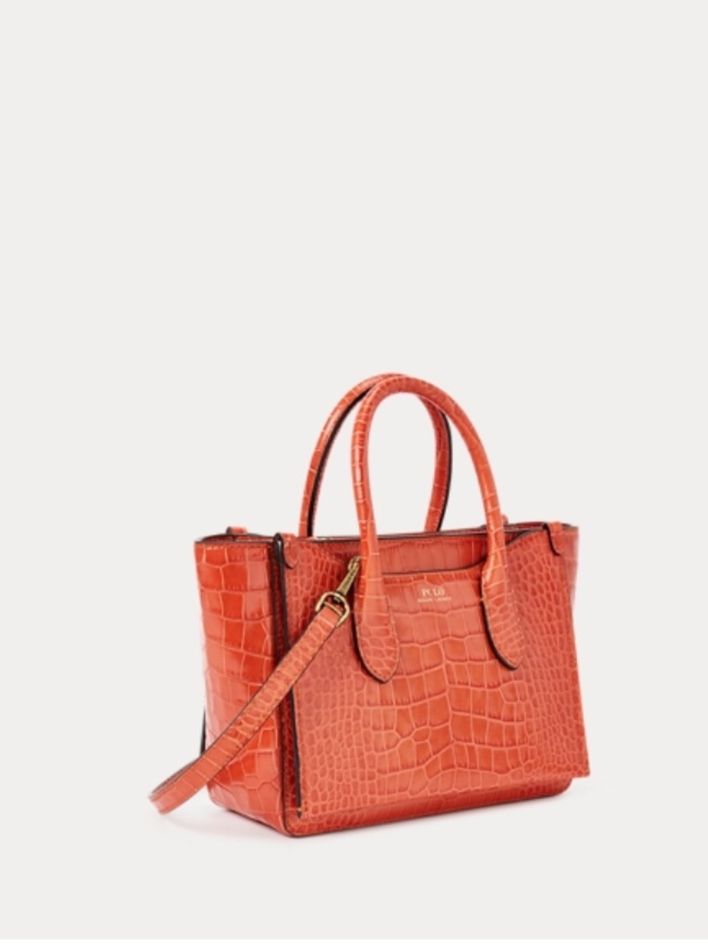 Ralph Lauren Croc Embossed Mini Sloane Satchel